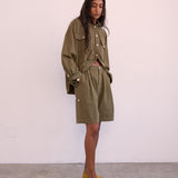 The Pleat Short in Khaki