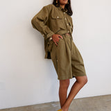 The Pleat Short in Khaki