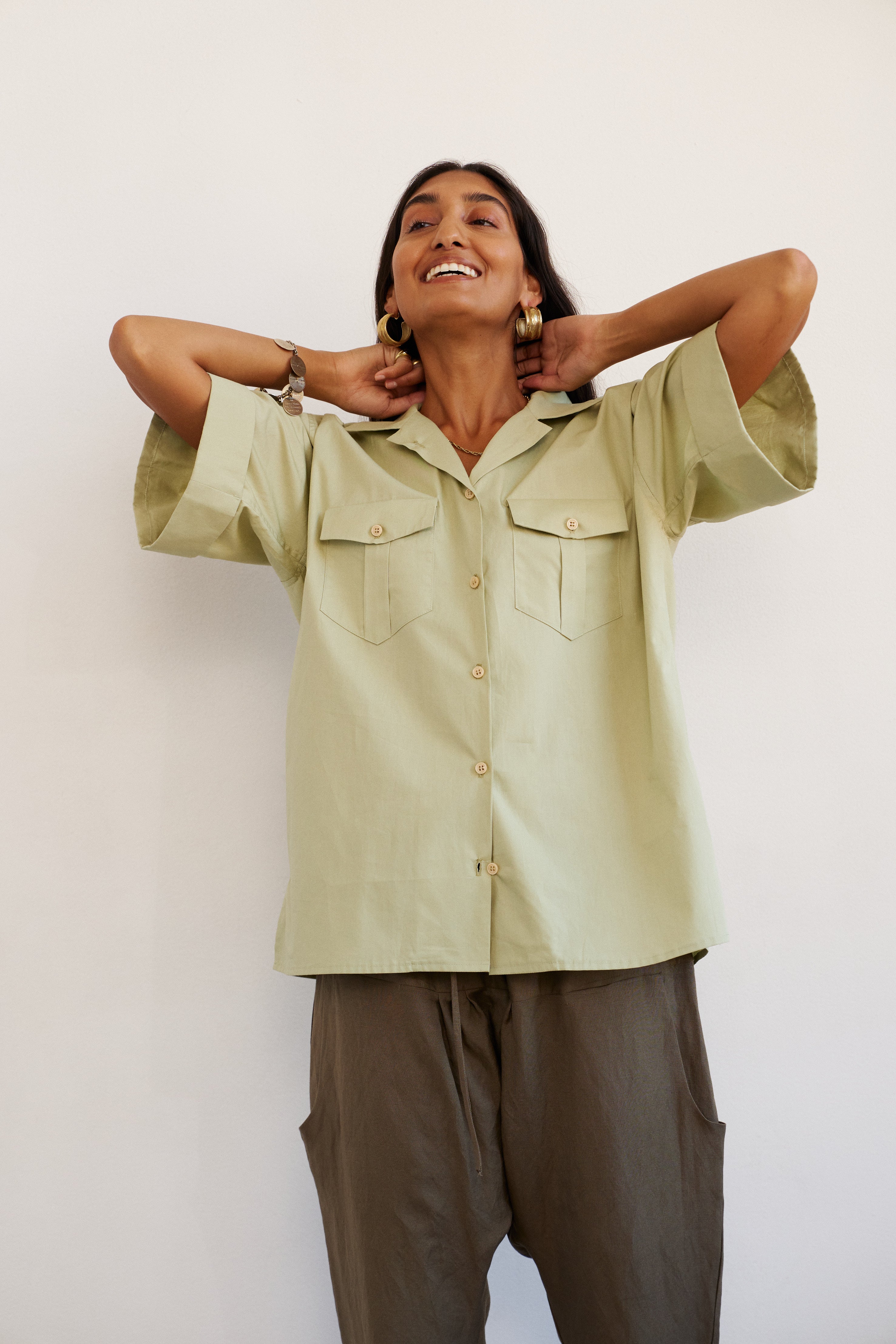The Safari Shirt in Pistachio