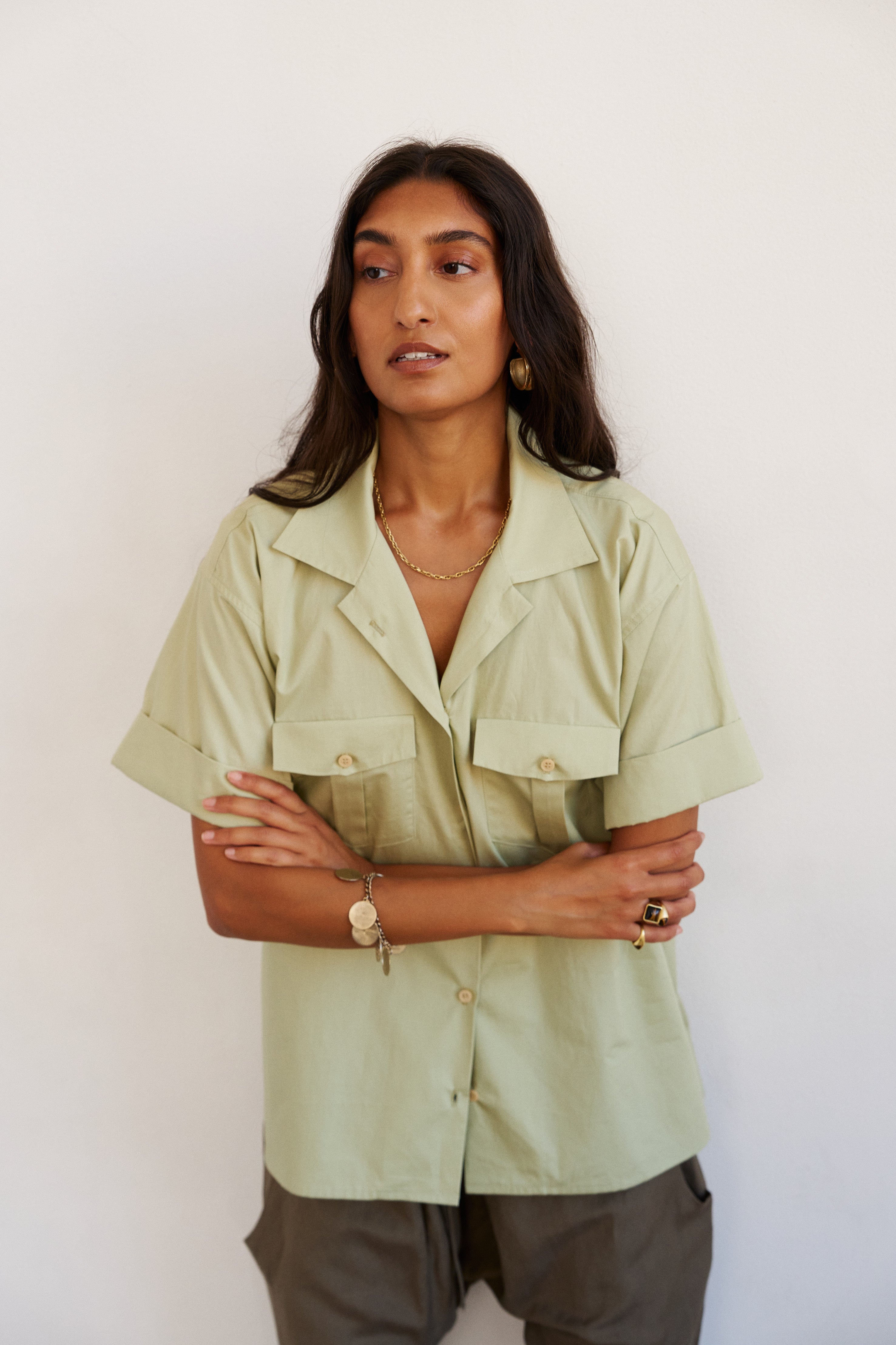 The Safari Shirt in Pistachio