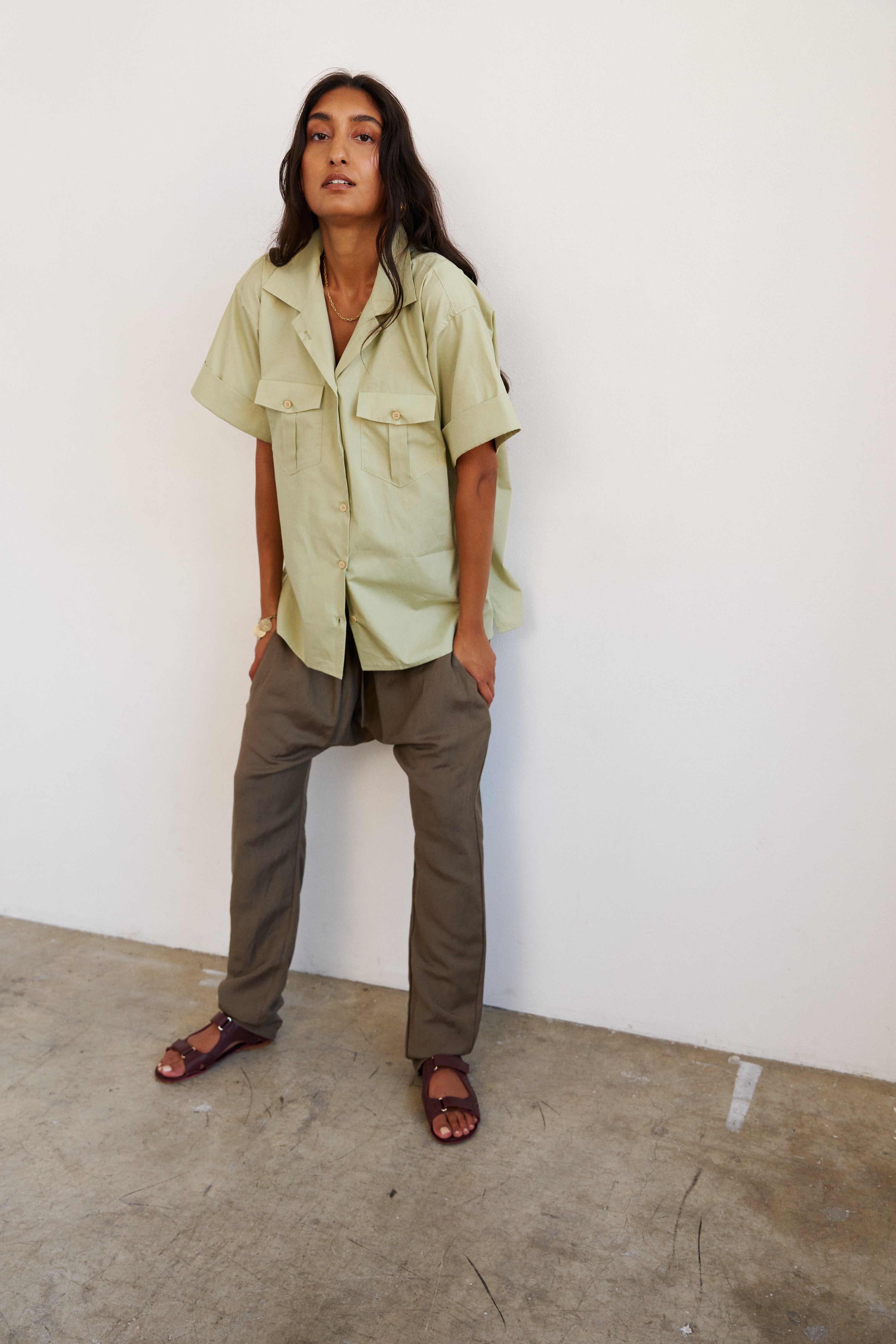 The Safari Shirt in Pistachio