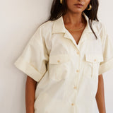 The Safari Shirt in Ecru