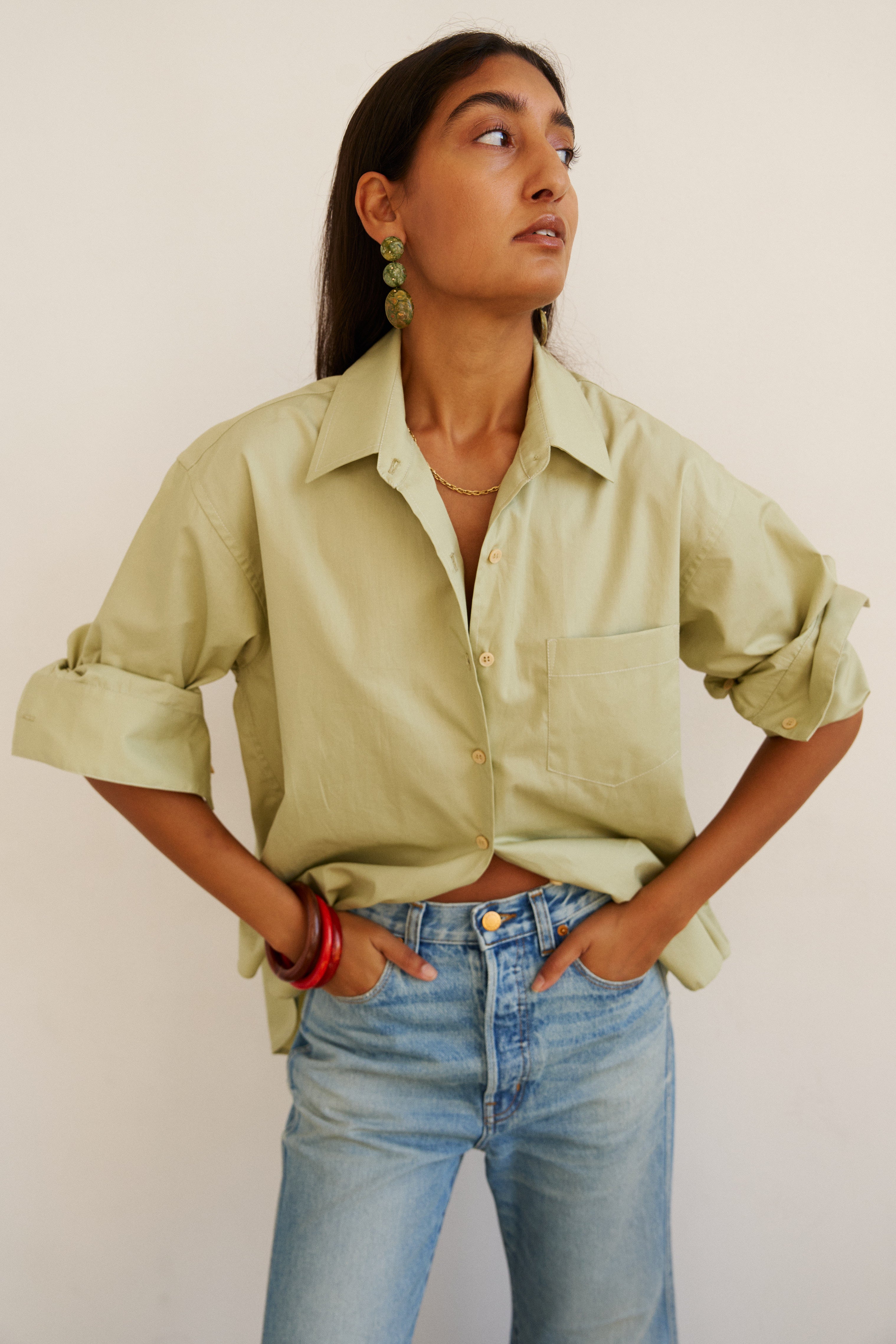 The Weekend Shirt in Pistachio