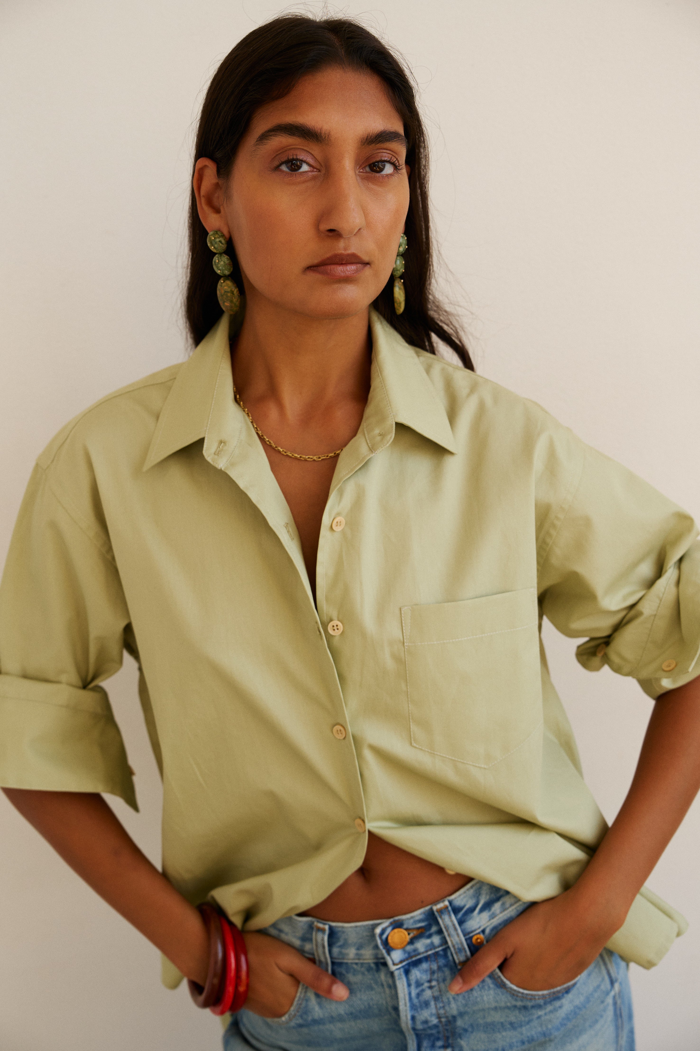 The Weekend Shirt in Pistachio