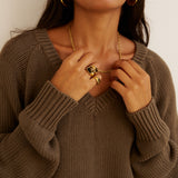 The V Fave in Cotton Cashmere in Khaki