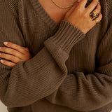 The V Fave in Cotton Cashmere in Khaki