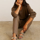 The V Fave in Cotton Cashmere in Khaki