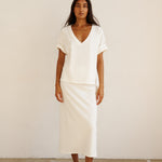 The Column Skirt in White