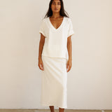 The Column Skirt in White
