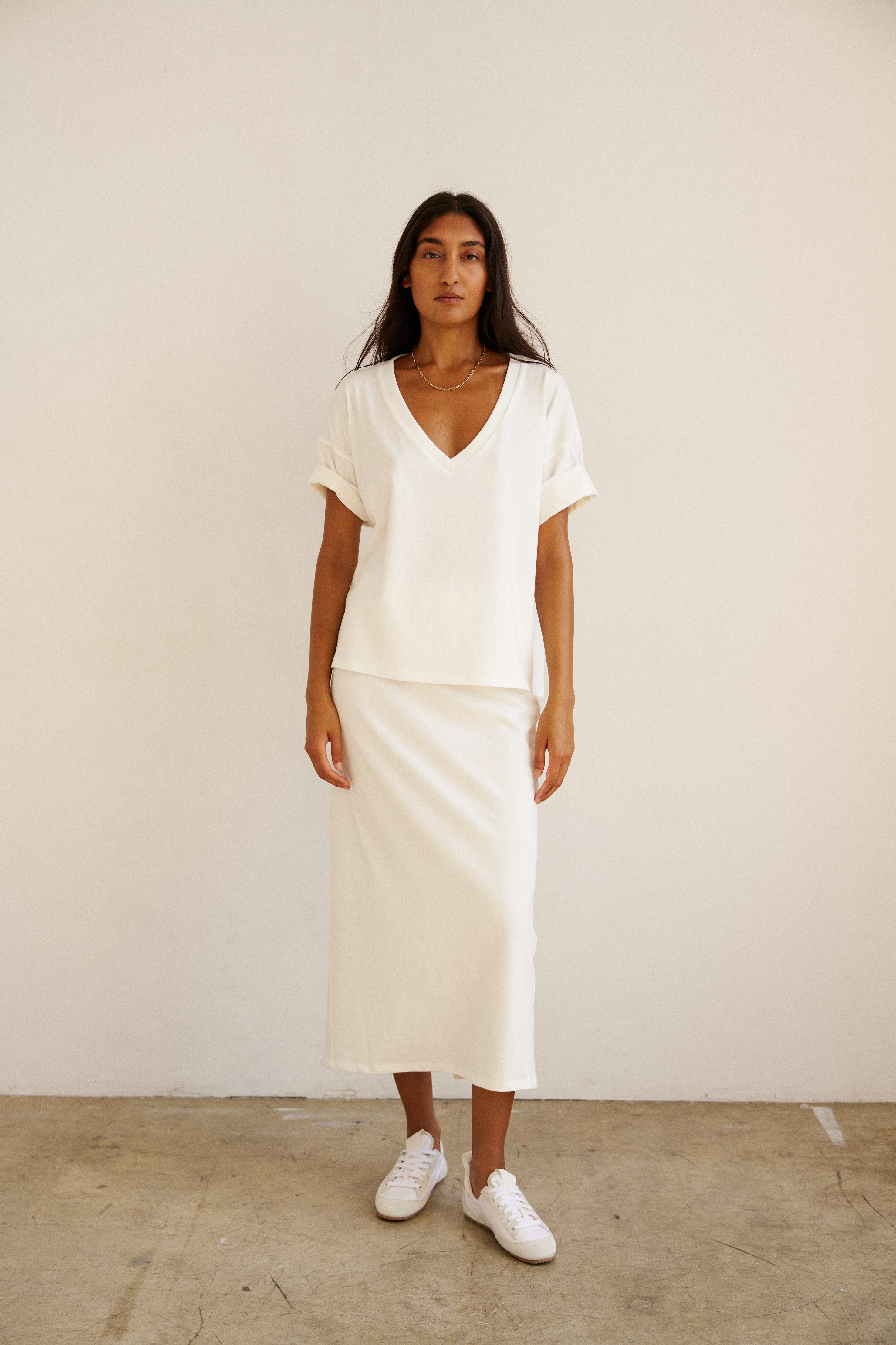 The Column Skirt in White