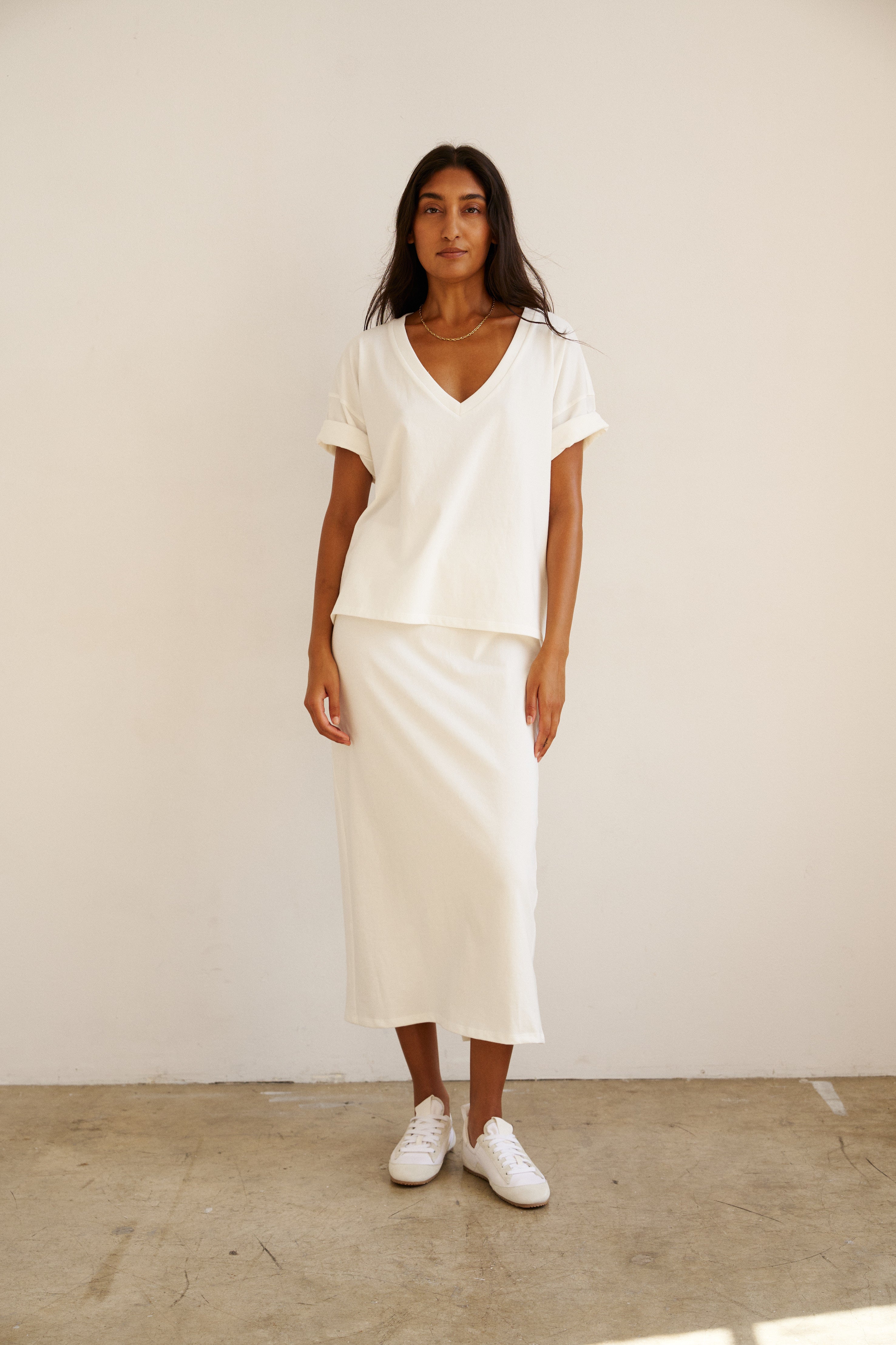 The Column Skirt in White