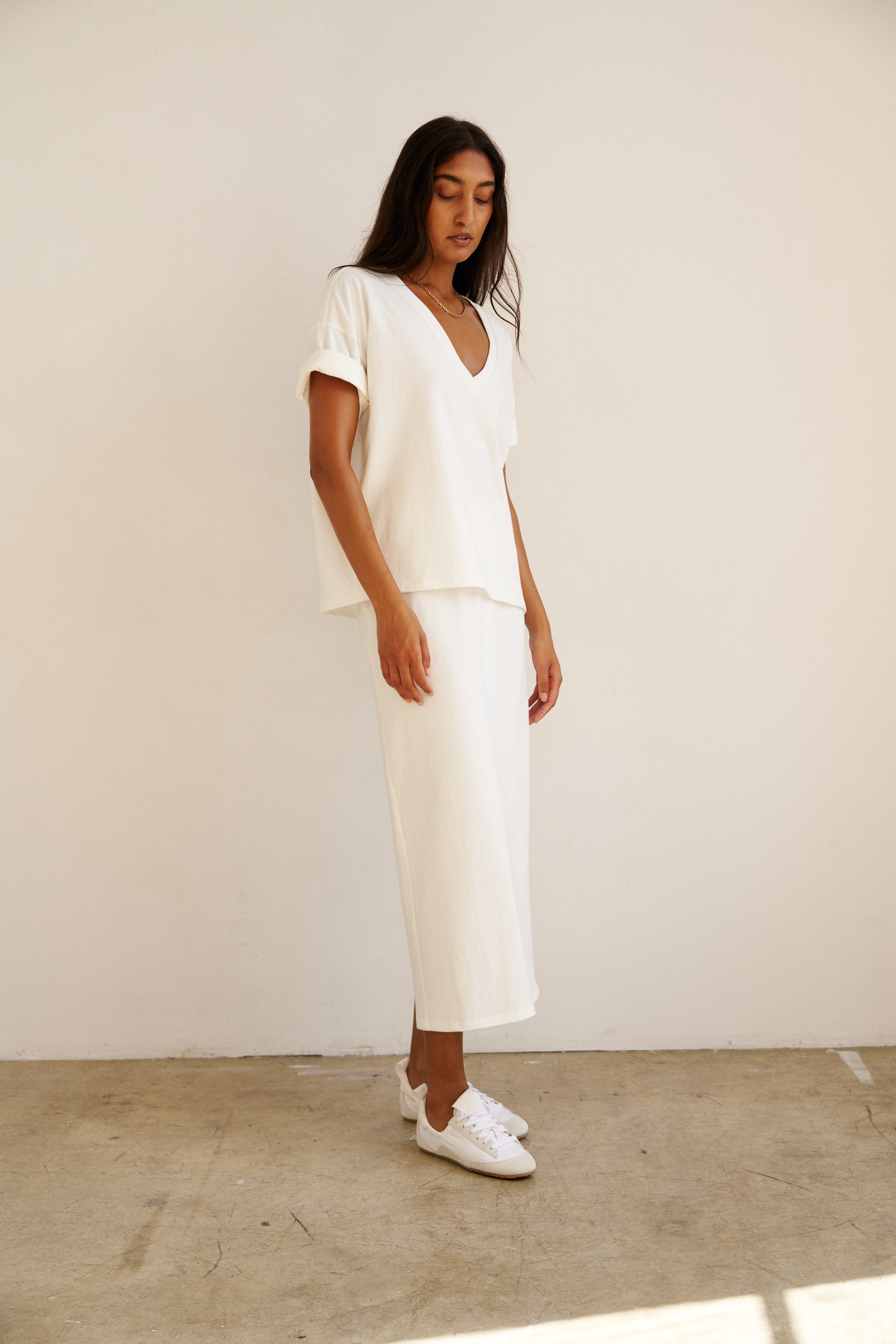 The Column Skirt in White