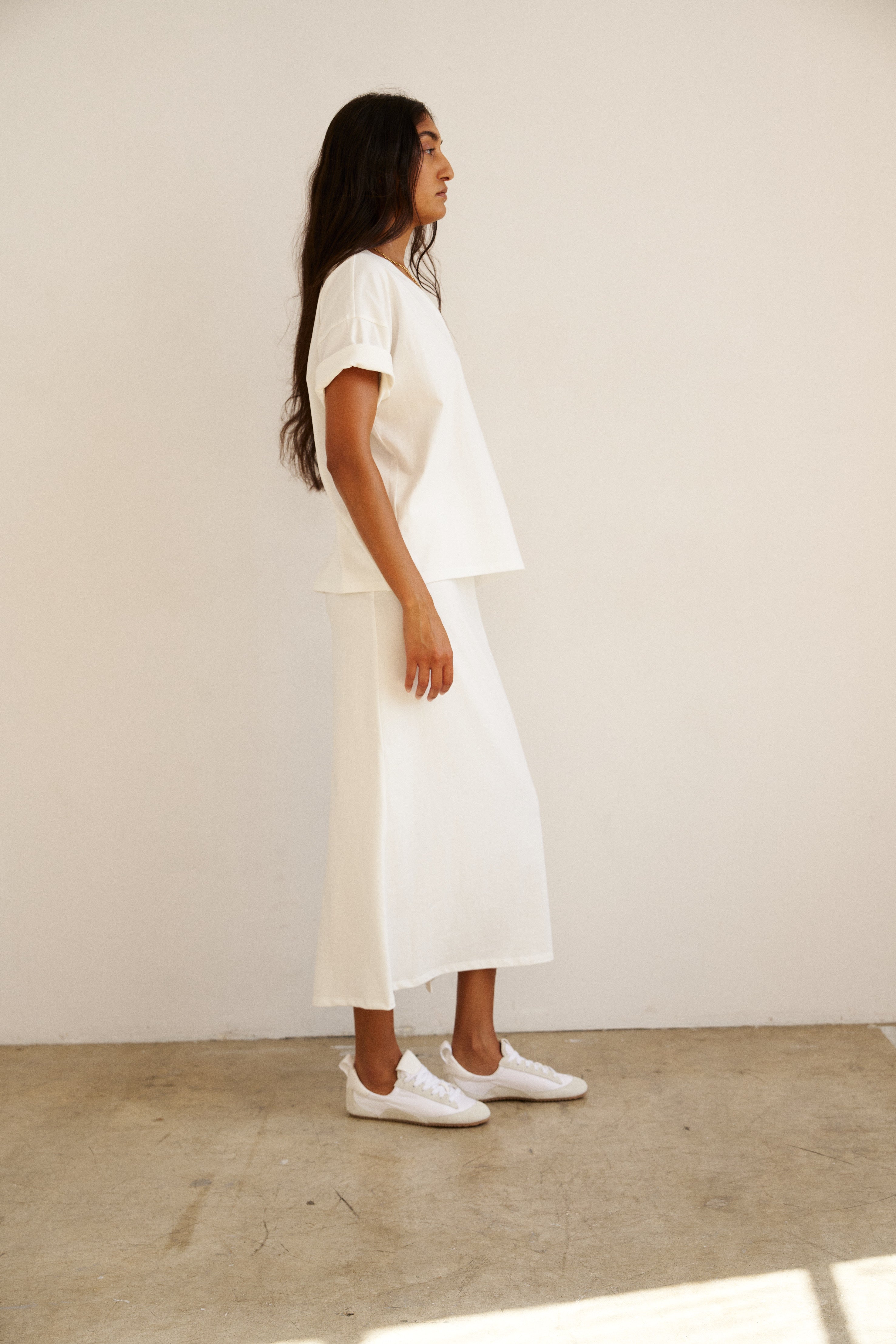 The Column Skirt in White