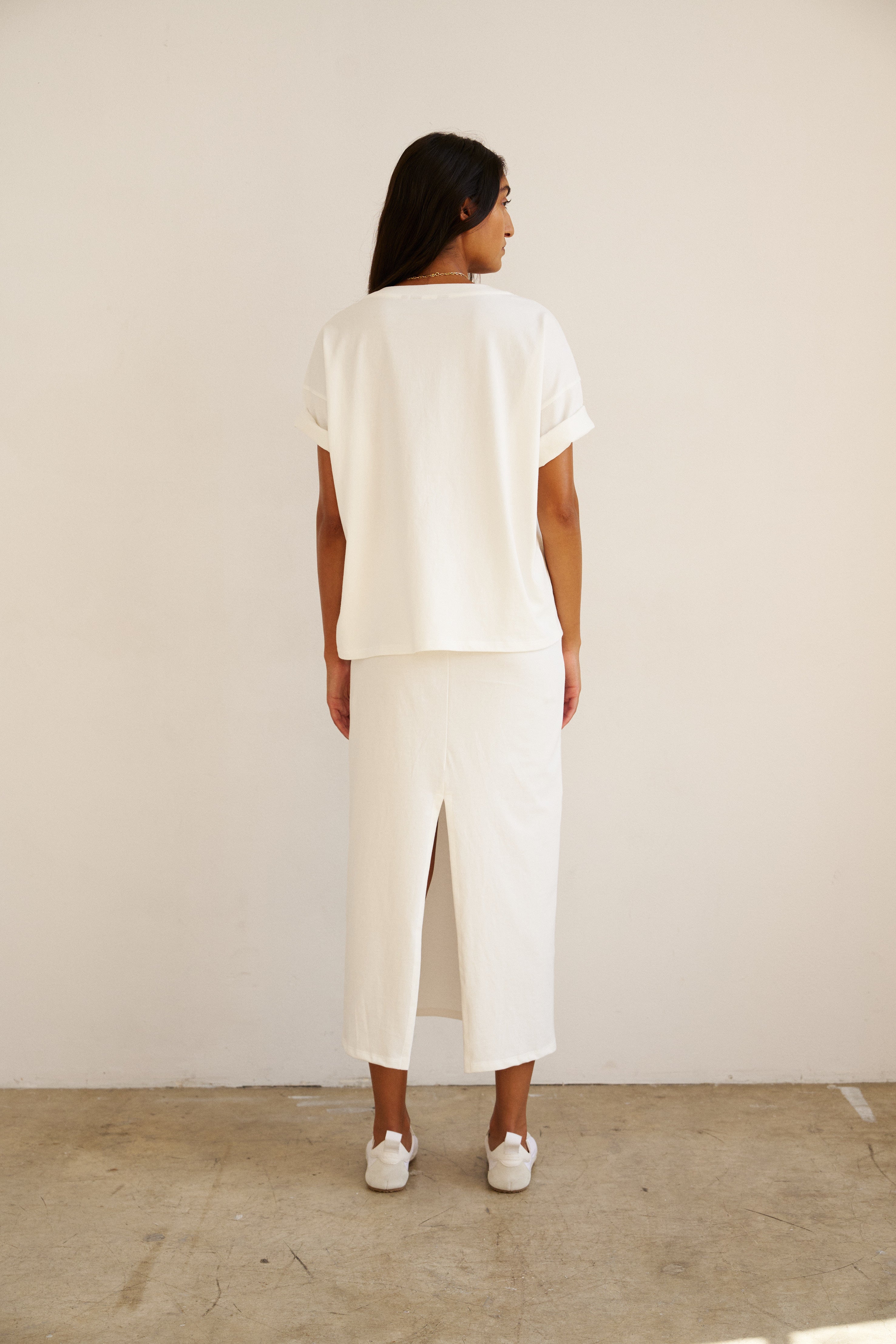 The Column Skirt in White