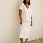 The Column Skirt in White