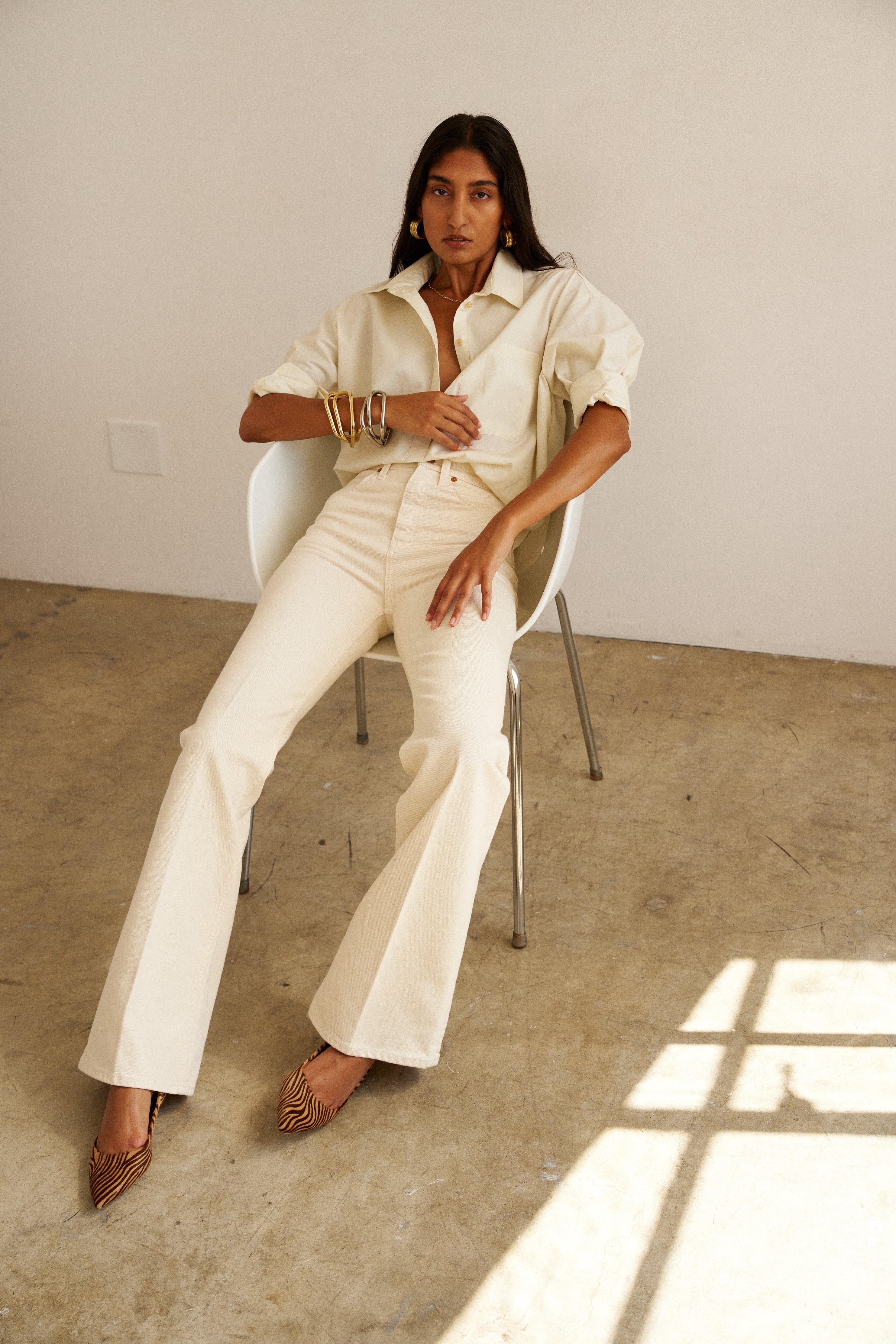 The Kitty Point Heel in Tan Zebra