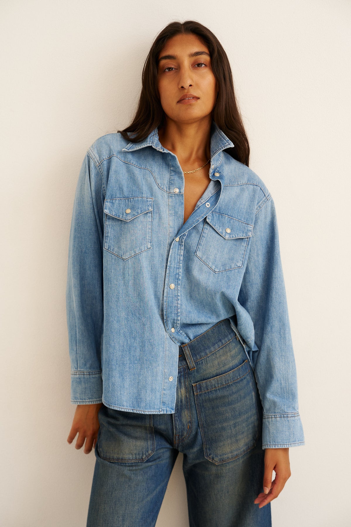 The Loretta Western Shirt in Timeworn Indigo – Jamie Haller
