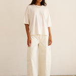 The Baggy Painter Crop in Ecru