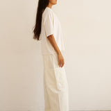 The Baggy Painter Crop in Ecru