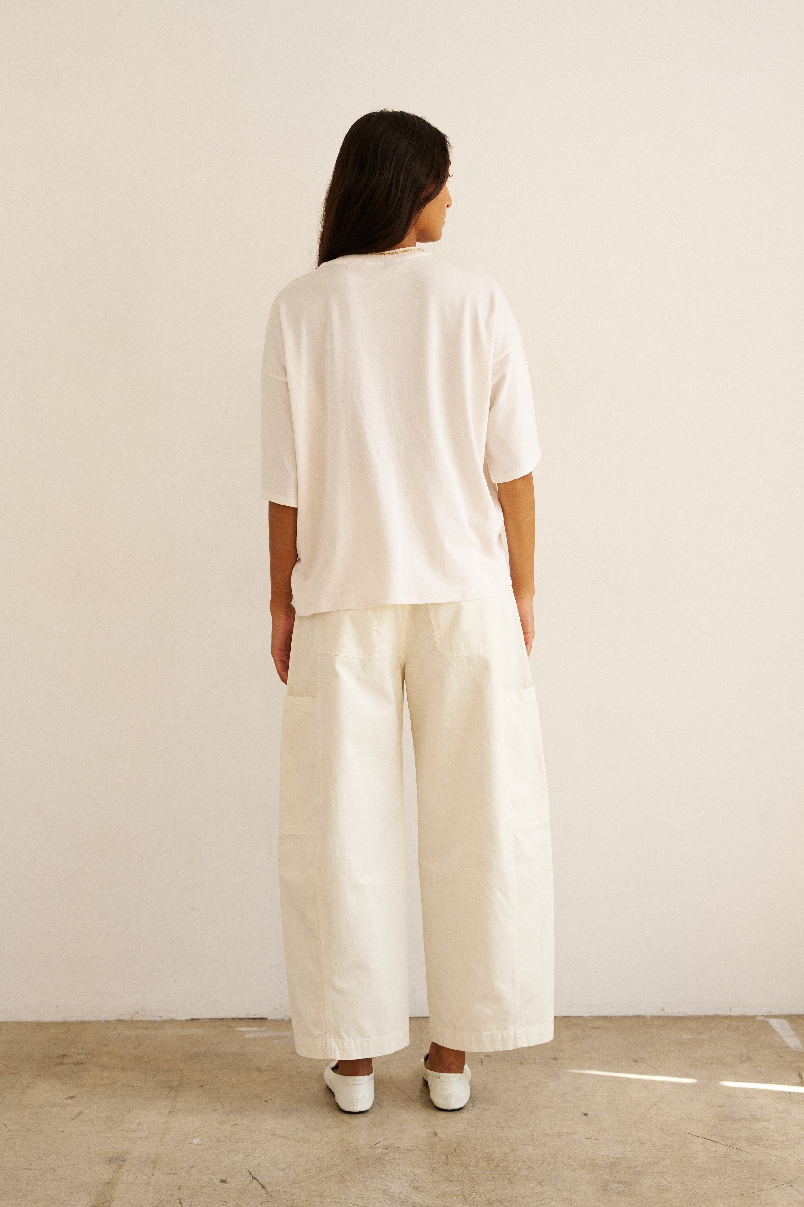 The Baggy Painter Crop in Ecru