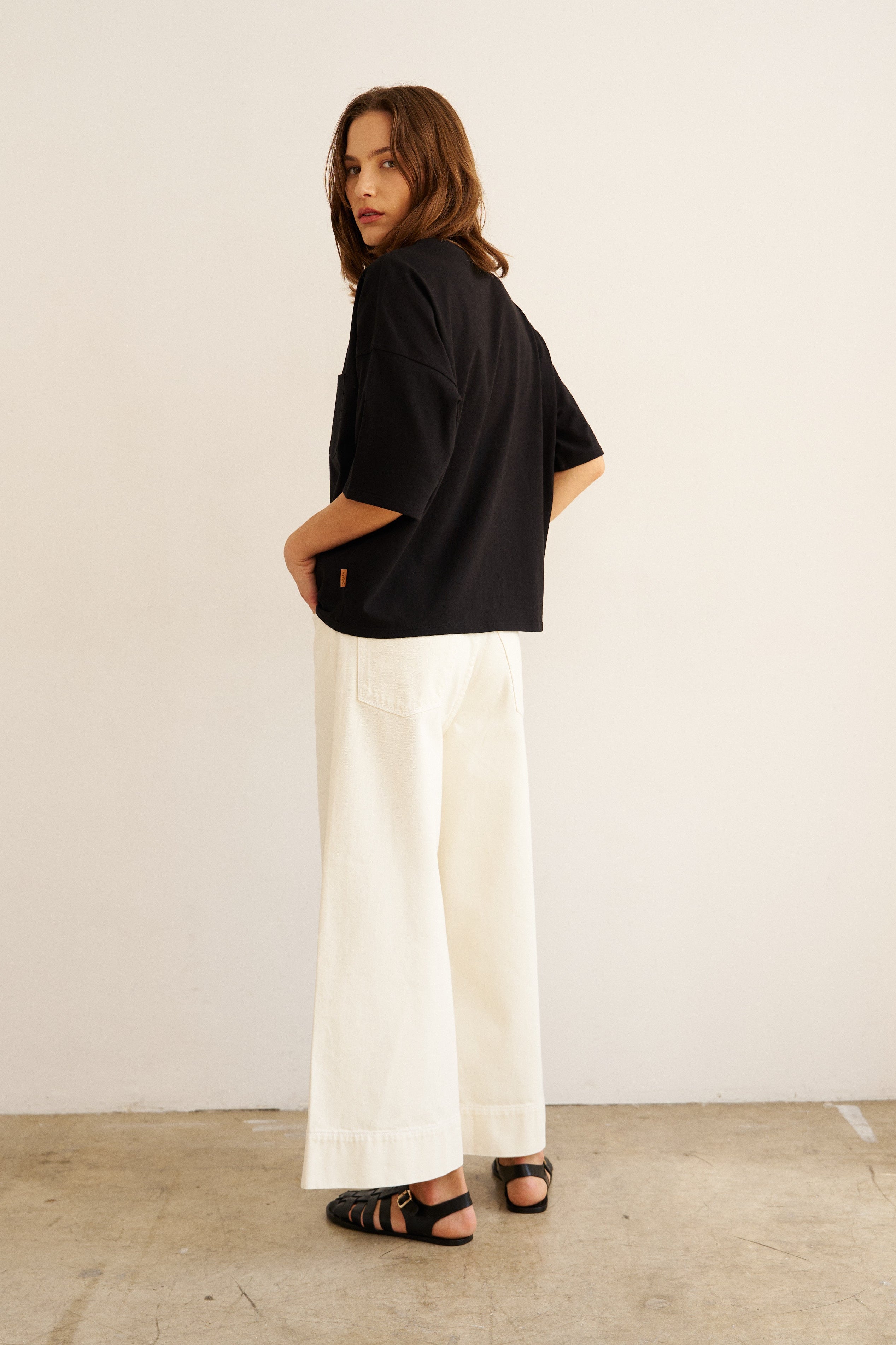 The Draped Tee in Black