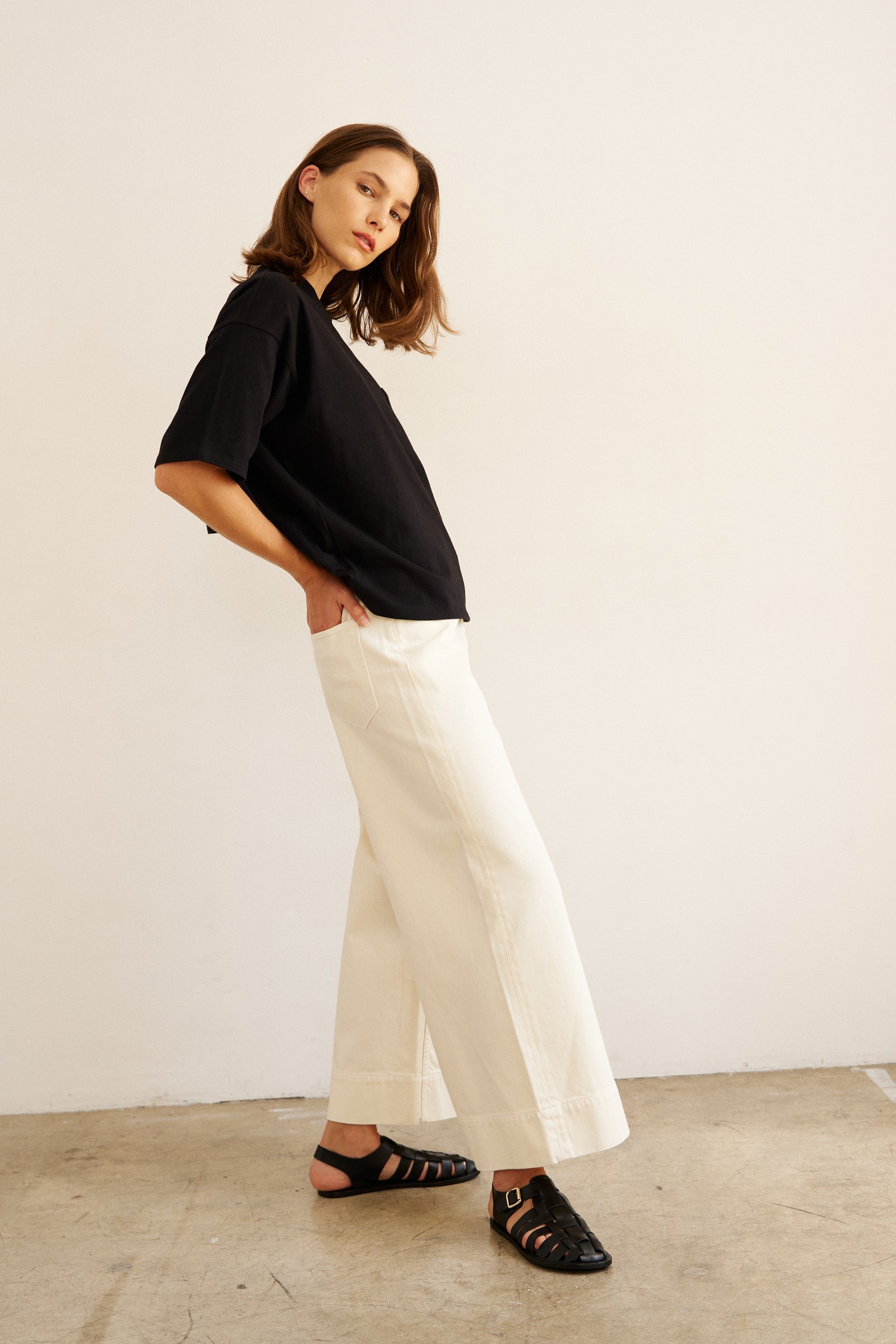 The Draped Tee in Black