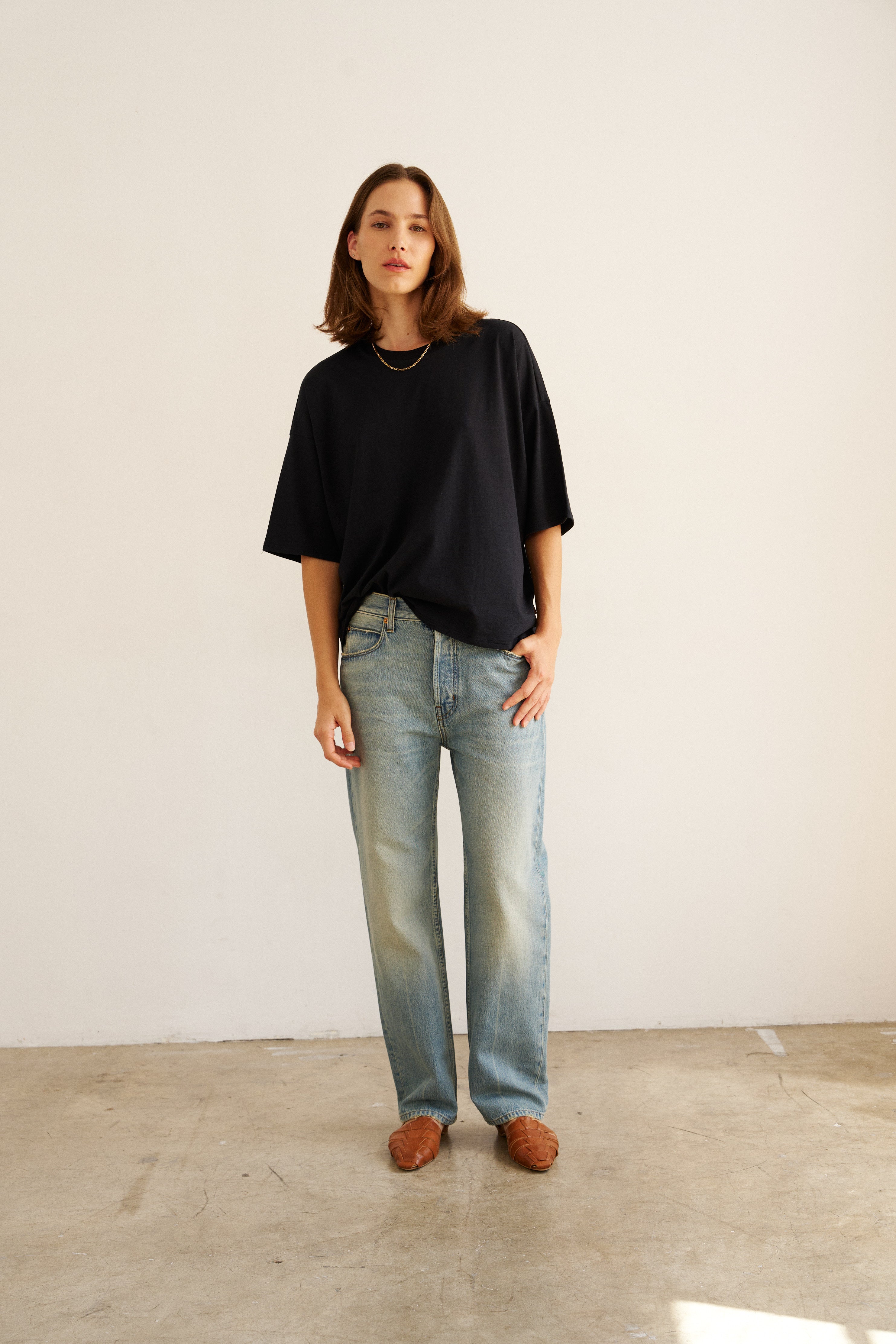 The Draped Tee in Black