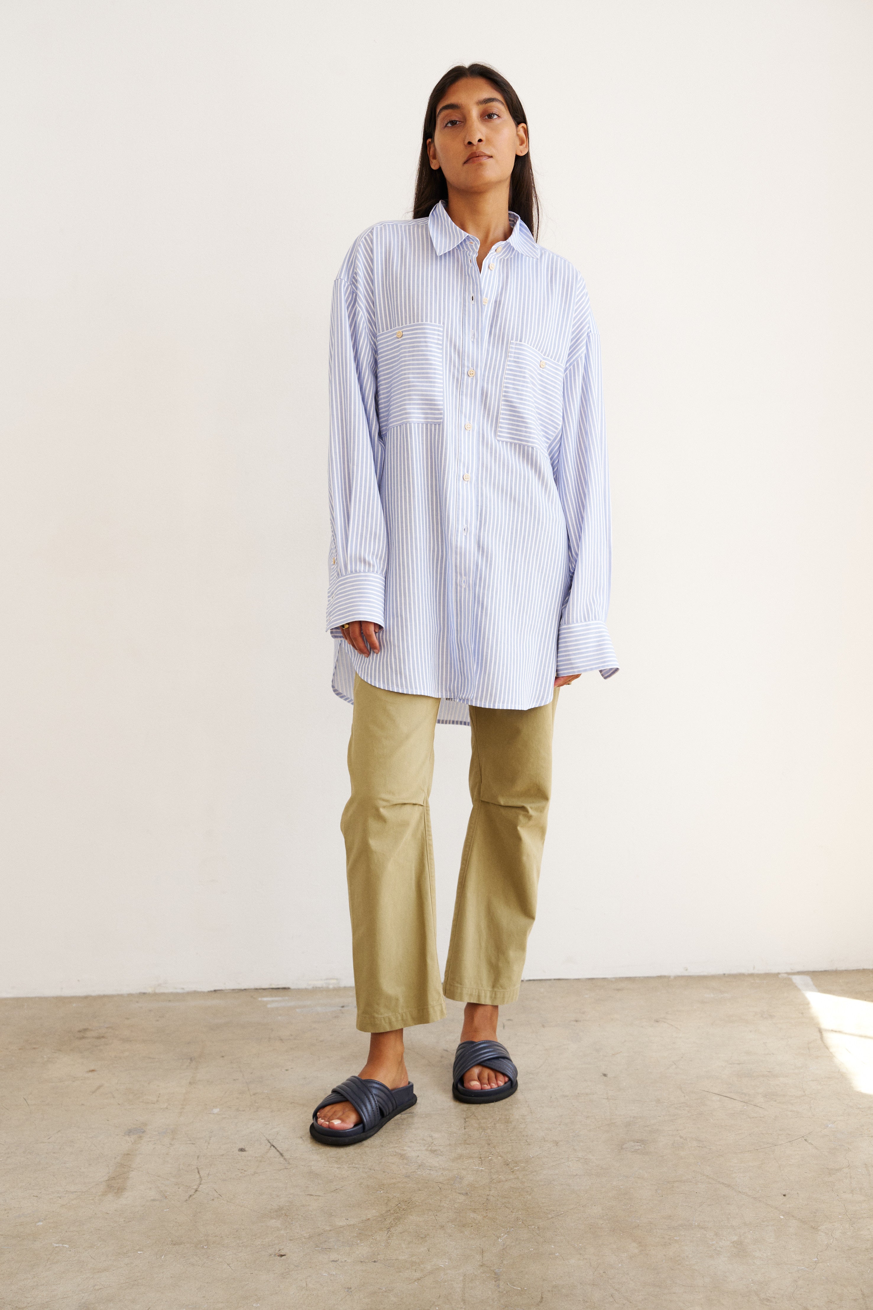 The Artist Shirt in Baby Blue Stripe