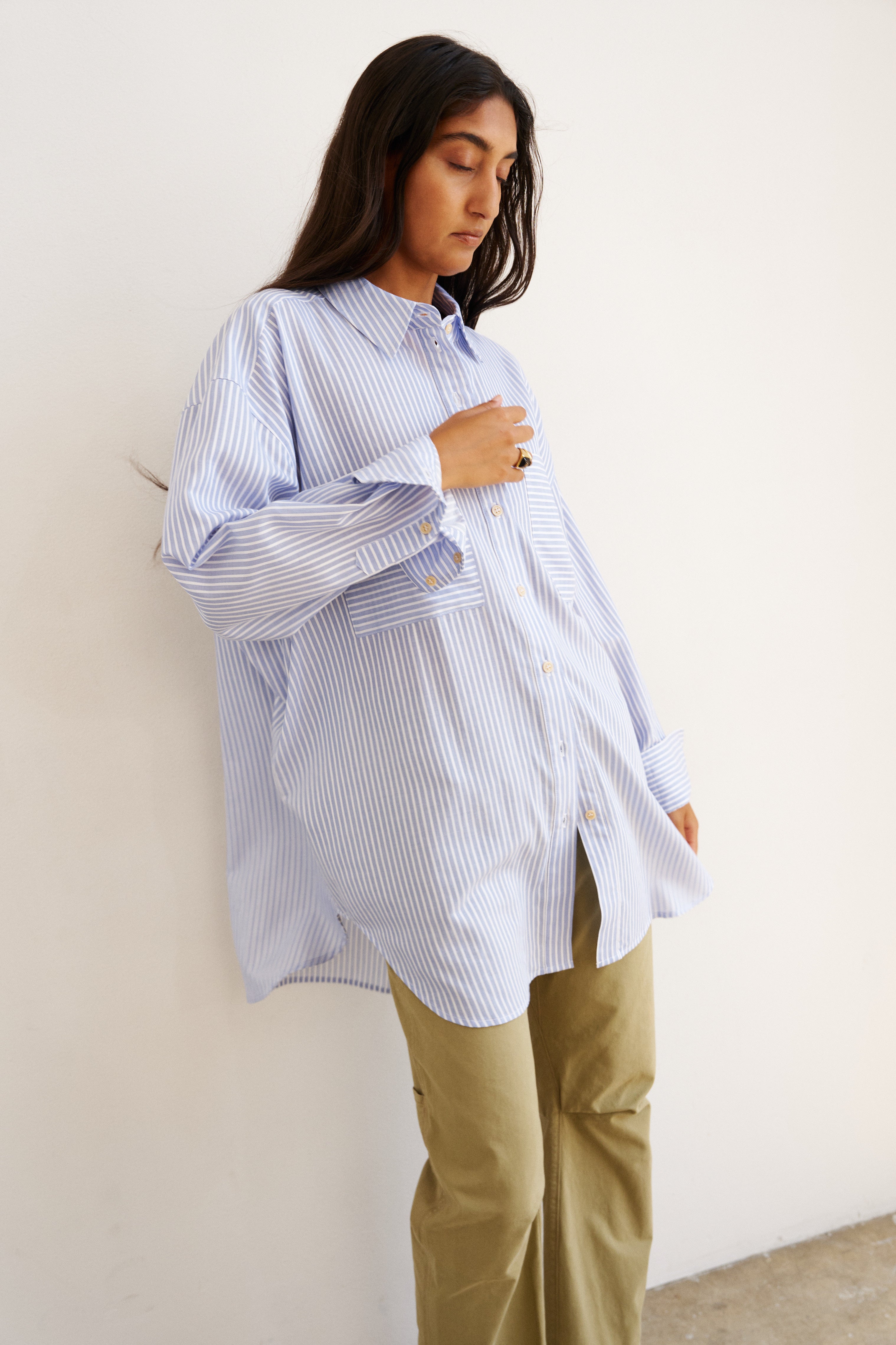 The Artist Shirt in Baby Blue Stripe