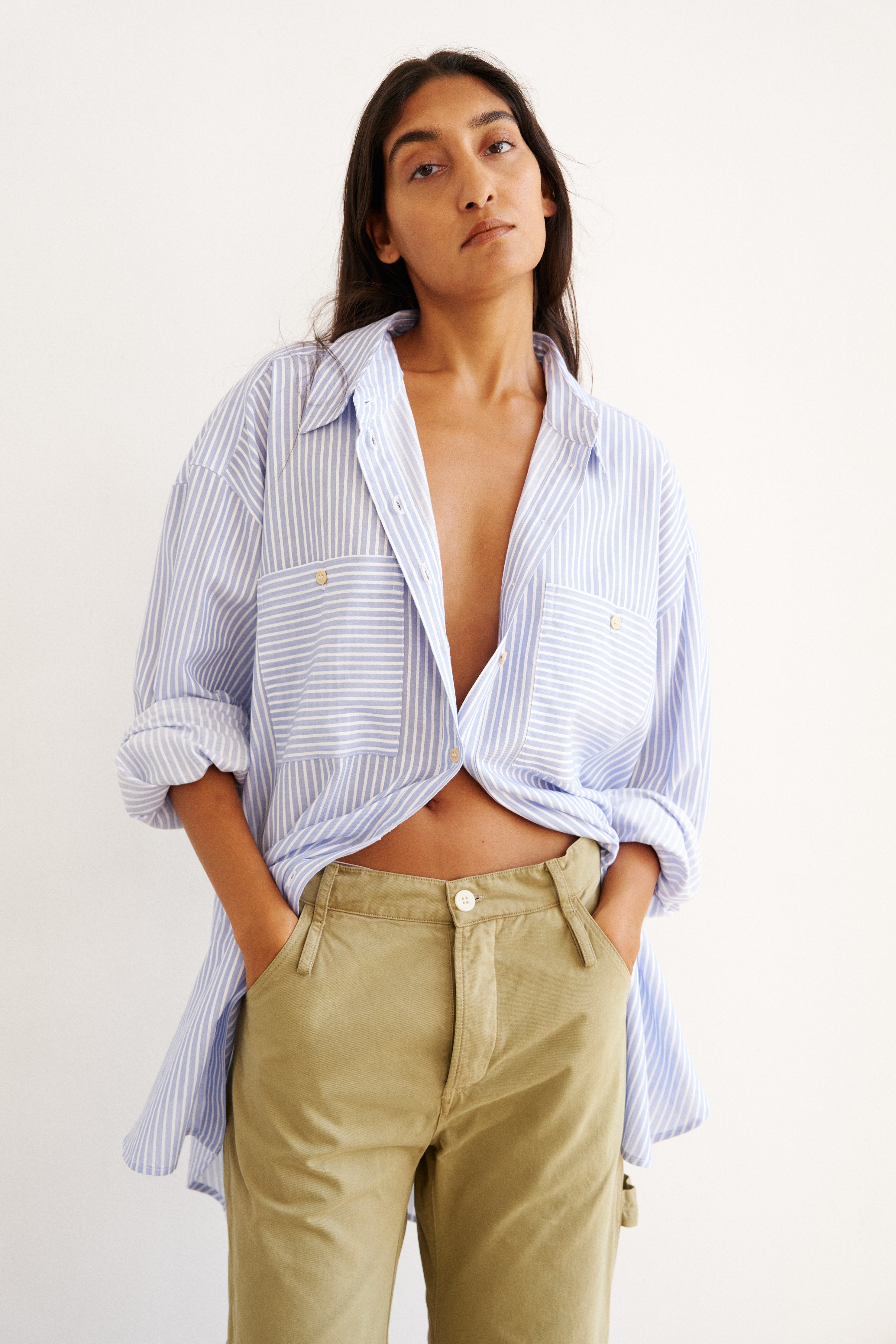 The Artist Shirt in Baby Blue Stripe