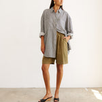 The Artist Shirt in Charcoal Stripe