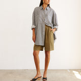 The Artist Shirt in Charcoal Stripe