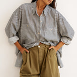 The Artist Shirt in Charcoal Stripe