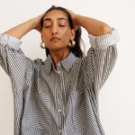 The Artist Shirt in Charcoal Stripe
