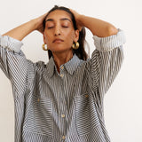 The Artist Shirt in Charcoal Stripe