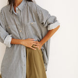 The Artist Shirt in Charcoal Stripe