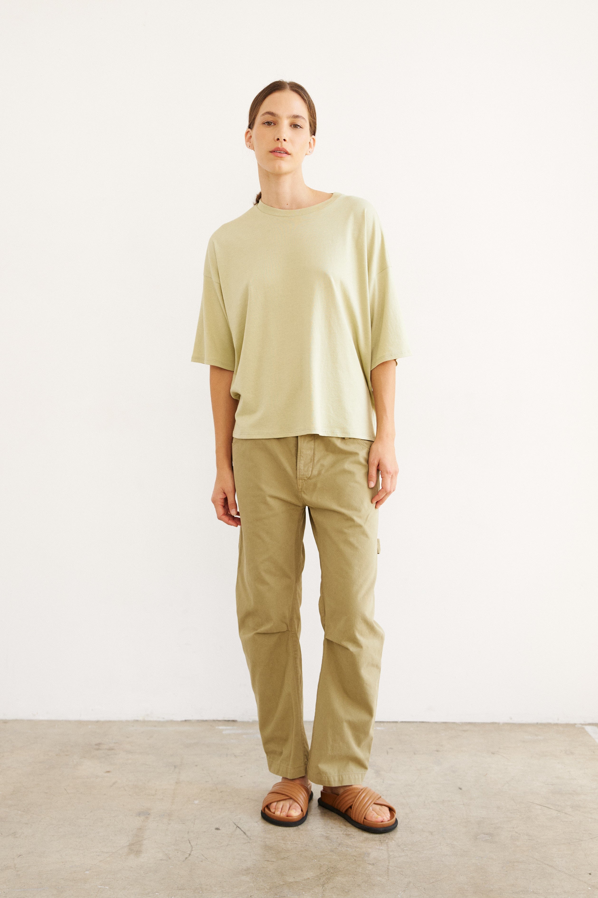 The Draped Tee in Pistachio