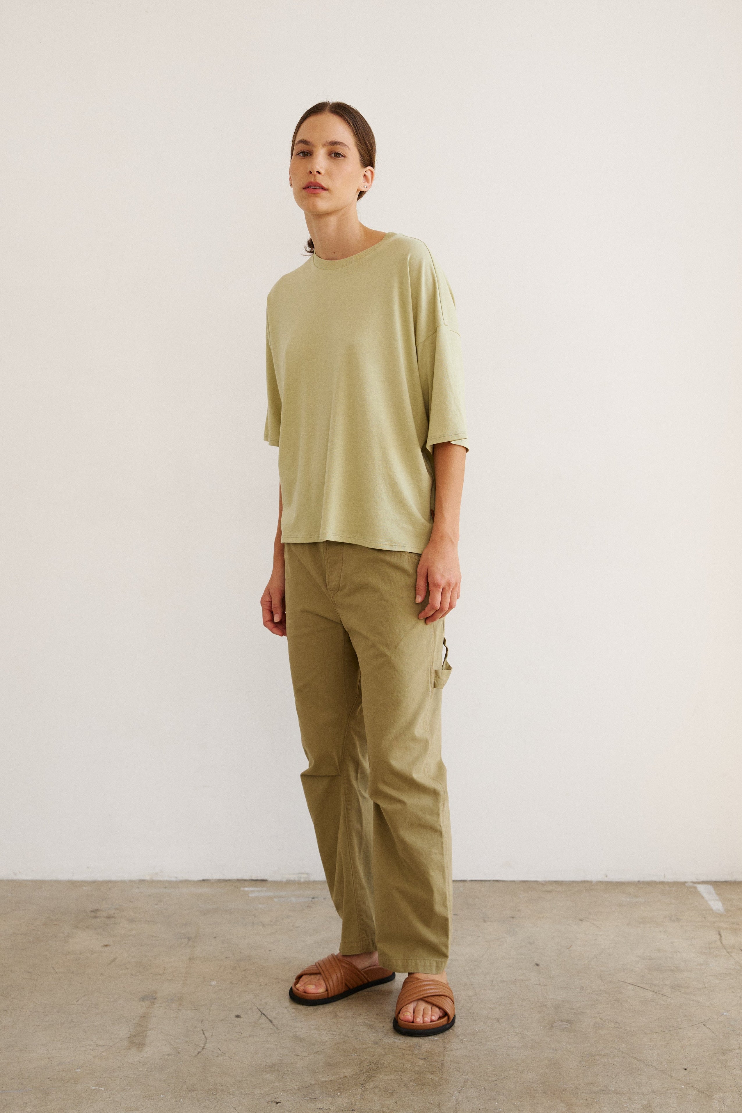 The Draped Tee in Pistachio
