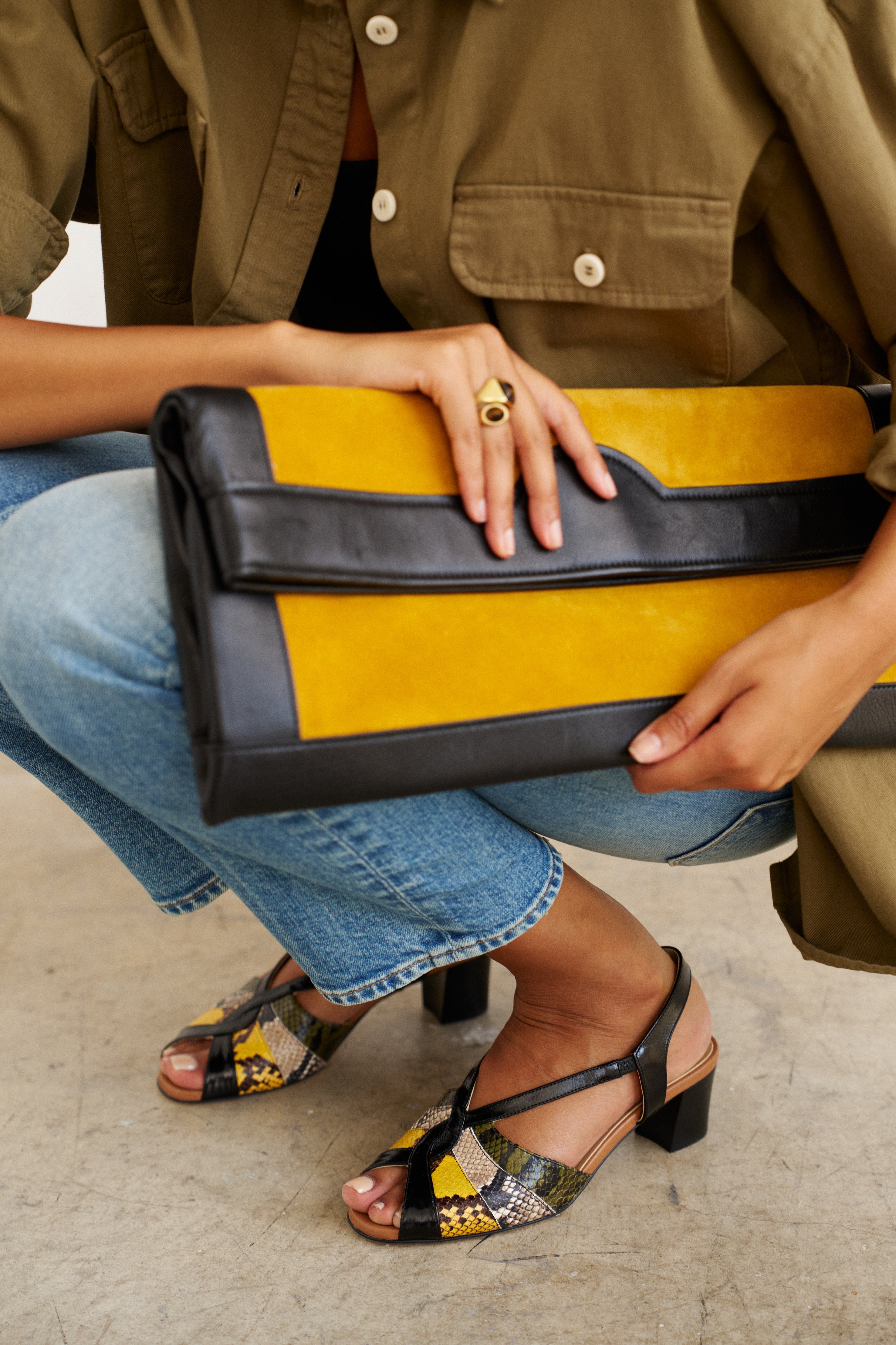 The Archive Heel in Citrus Snake
