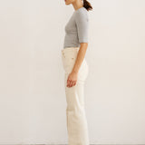 The Rib Elbow Crew in Heather Grey