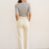 The Rib Elbow Crew in Heather Grey