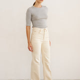 The Rib Elbow Crew in Heather Grey