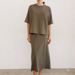 The Column Skirt in Olive