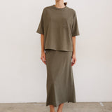The Column Skirt in Olive
