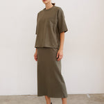 The Column Skirt in Olive
