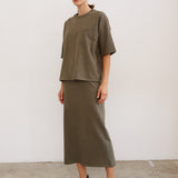 The Column Skirt in Olive