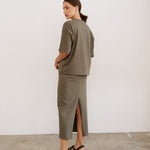 The Column Skirt in Olive