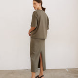 The Column Skirt in Olive