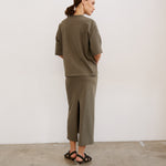 The Column Skirt in Olive