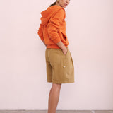 The Pleat Short in Tan